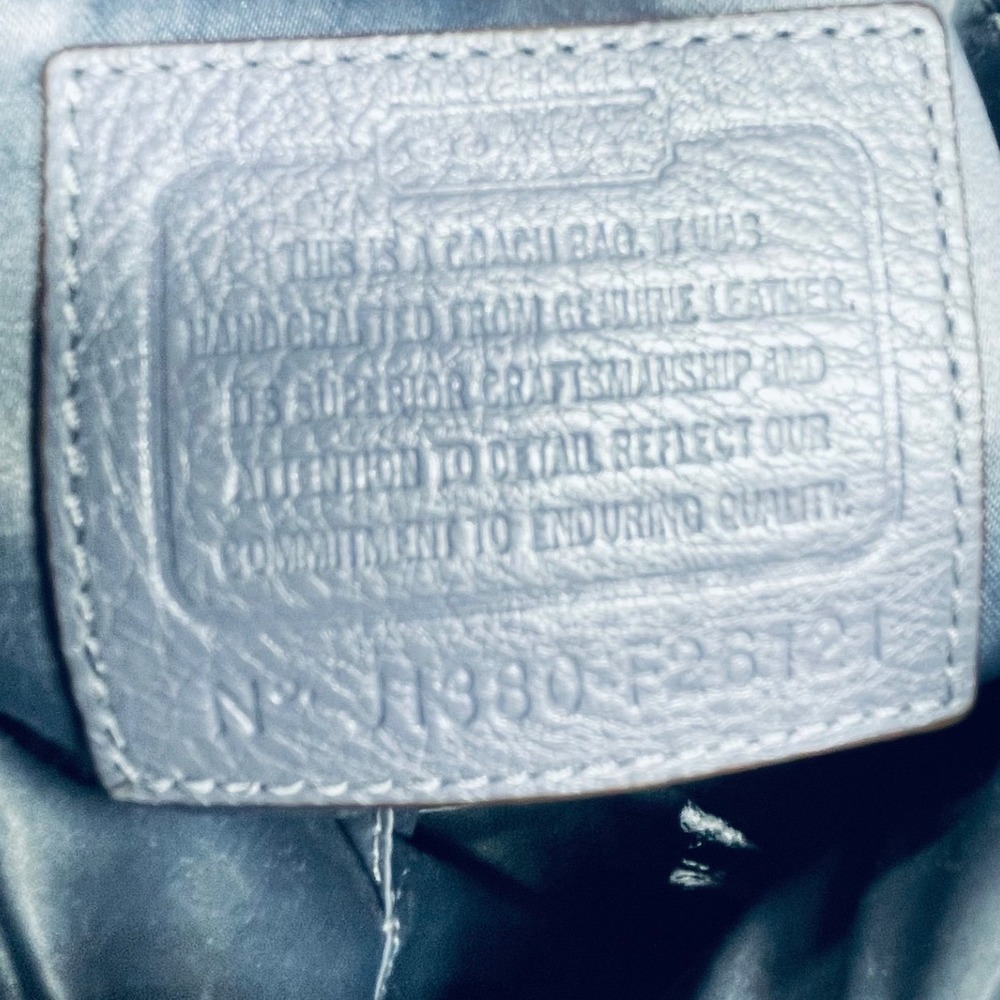 Coach Women Satchel Pebbled Leather Slate Blue Medium Crossbody Tassel 23121 - Picture 3 of 11